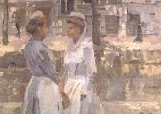 Isaac Israels Amsterdam Serving Girls on the Gracht (nn02) oil